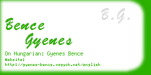 bence gyenes business card
